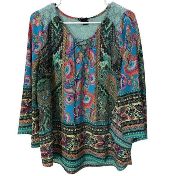 🌹New Directions Blue Flutter Sleeve Blouse - Picture 1 of 4